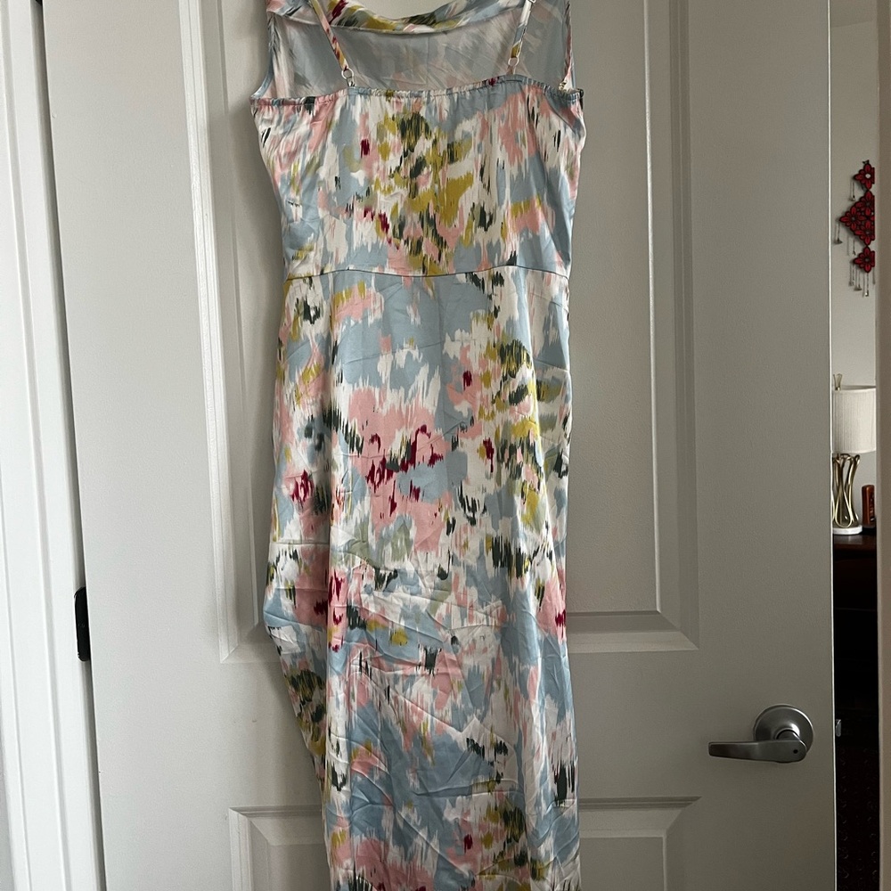Floral Multicolor Ruched Slip Dress - Picture 5 of 6